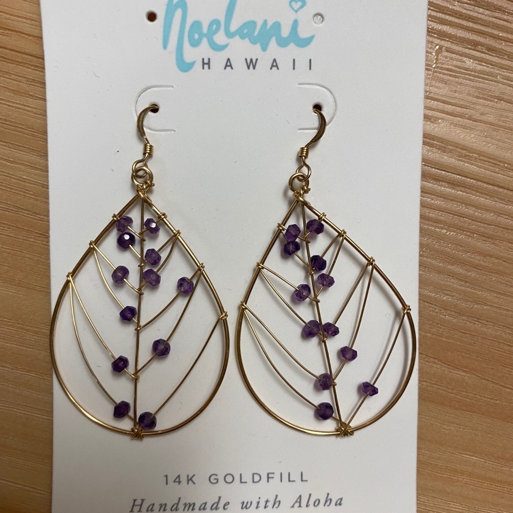 Noelani designs purple med hoop earrings